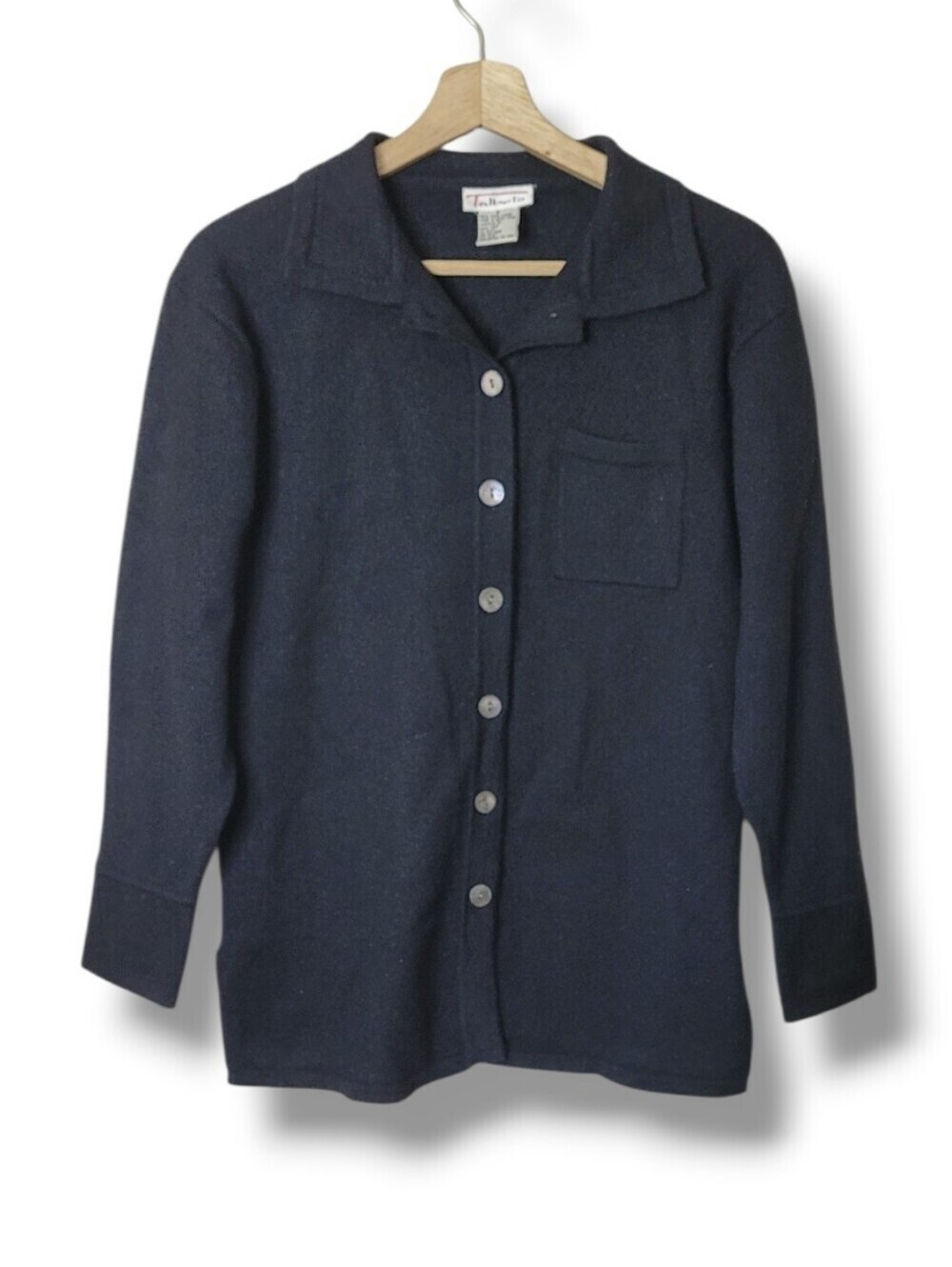 Talbots Vintage Black Wool Cardigan Size Small